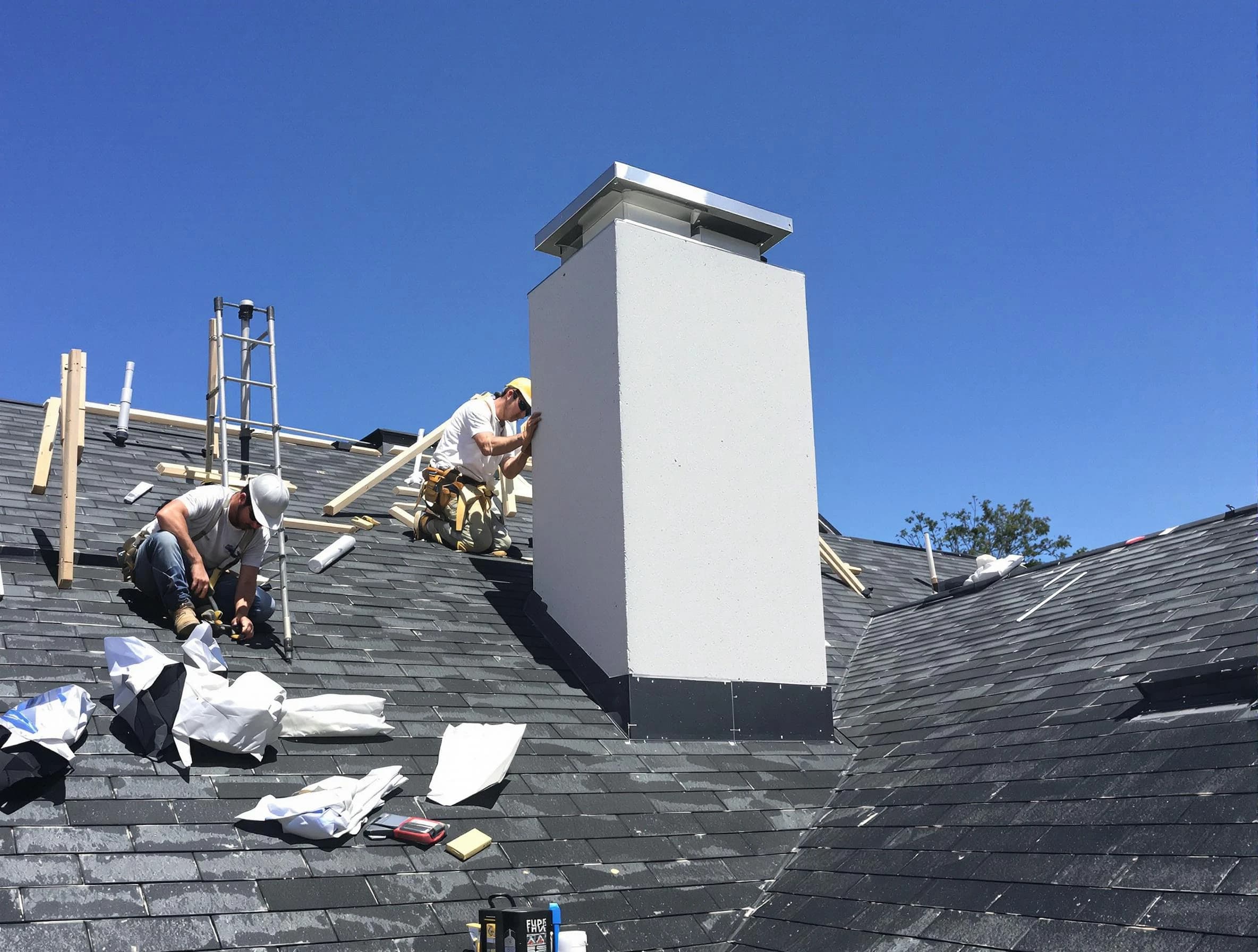 Argo Chimney Sweep crew installing a new chimney in Argo, AL