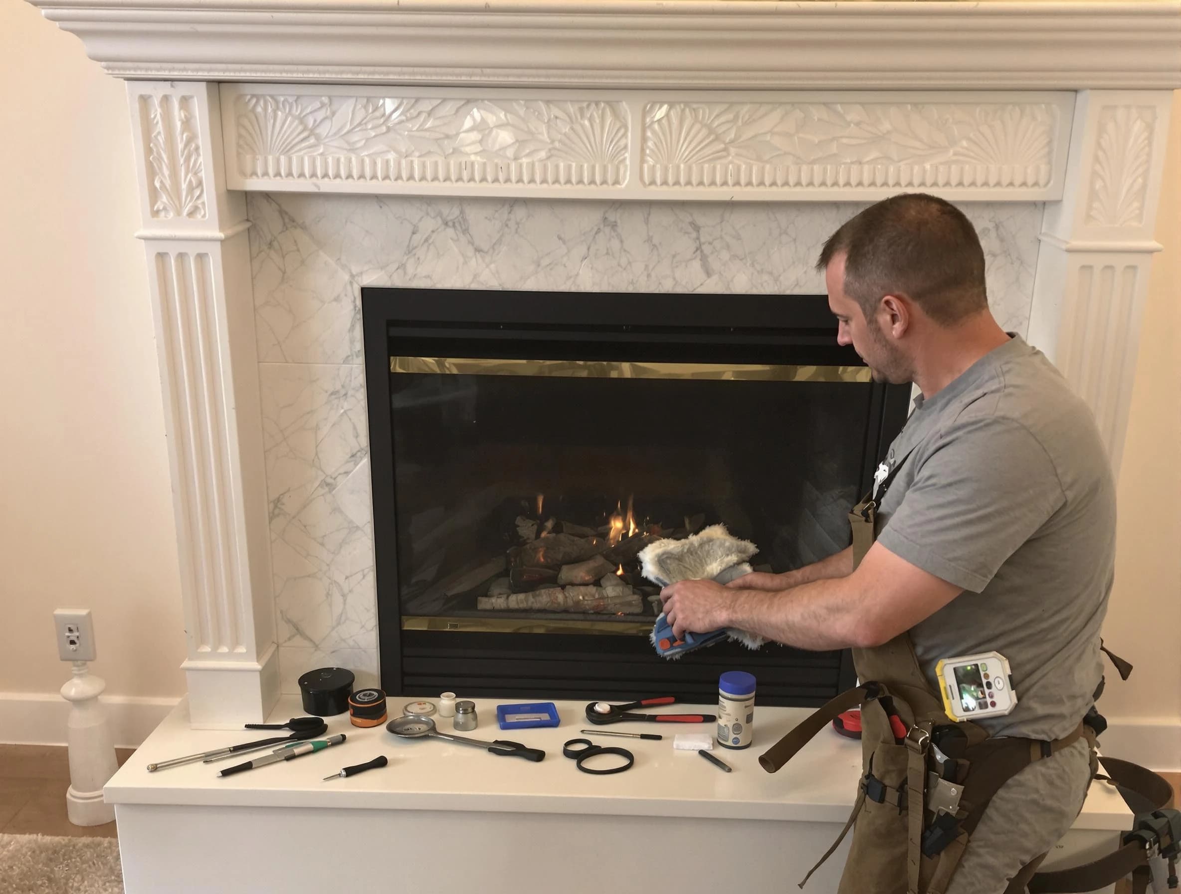 Argo Chimney Sweep performing fireplace maintenance in Argo, AL