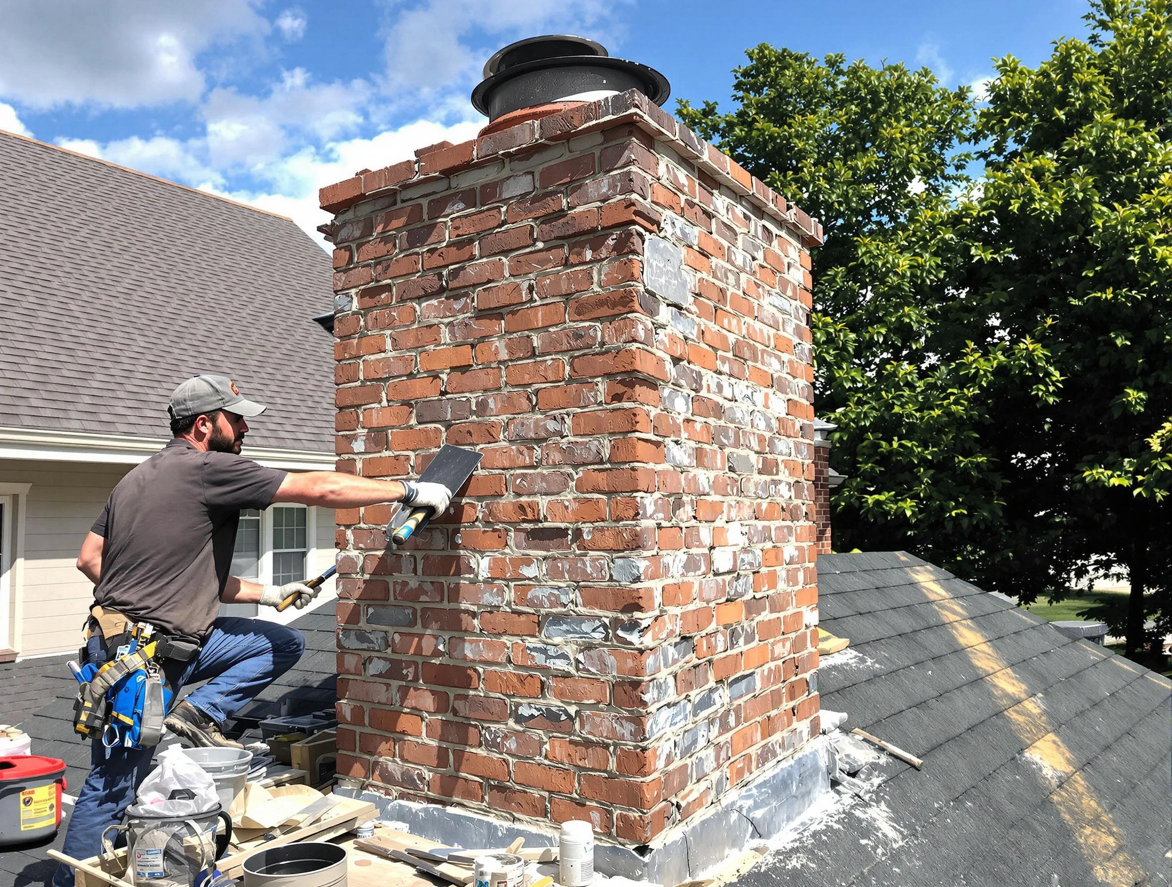 Completed chimney rebuild by Argo Chimney Sweep in Argo, AL