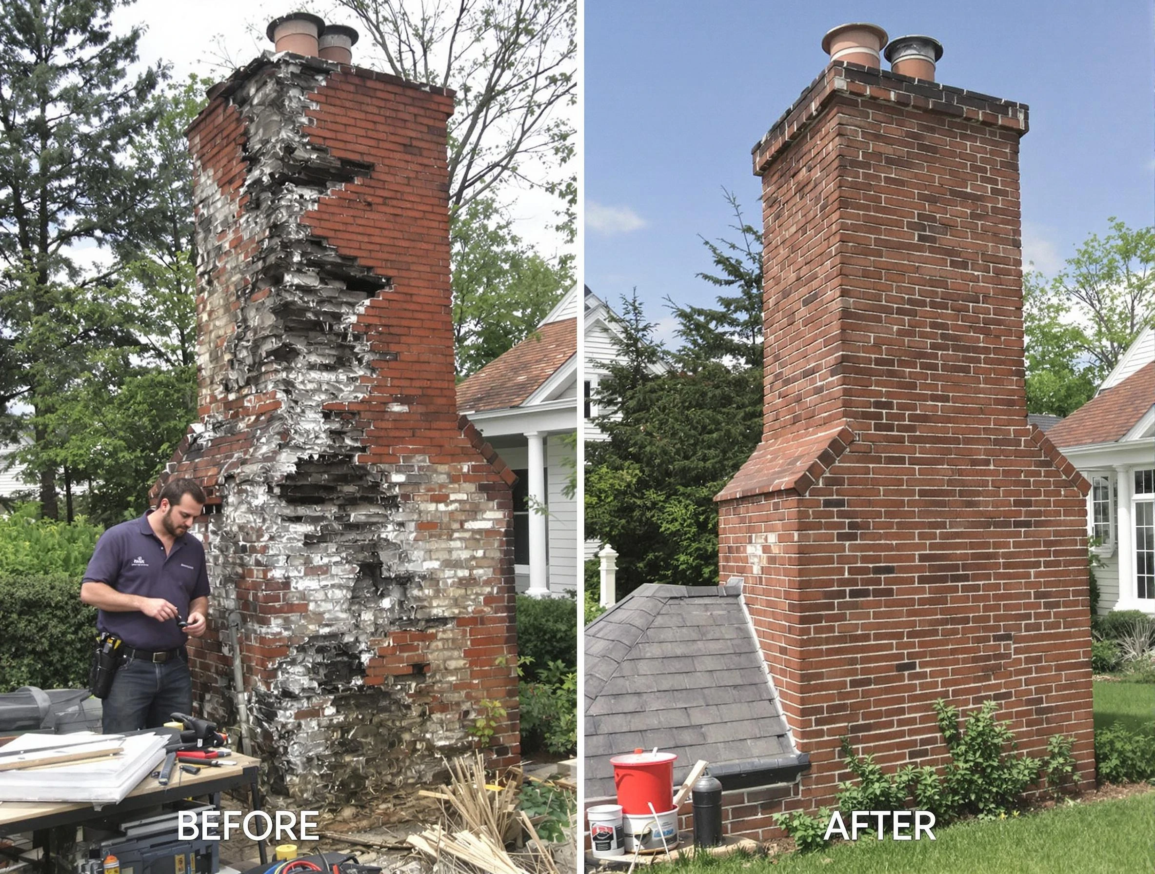 Argo Chimney Sweep performing a full chimney restoration in Argo, AL