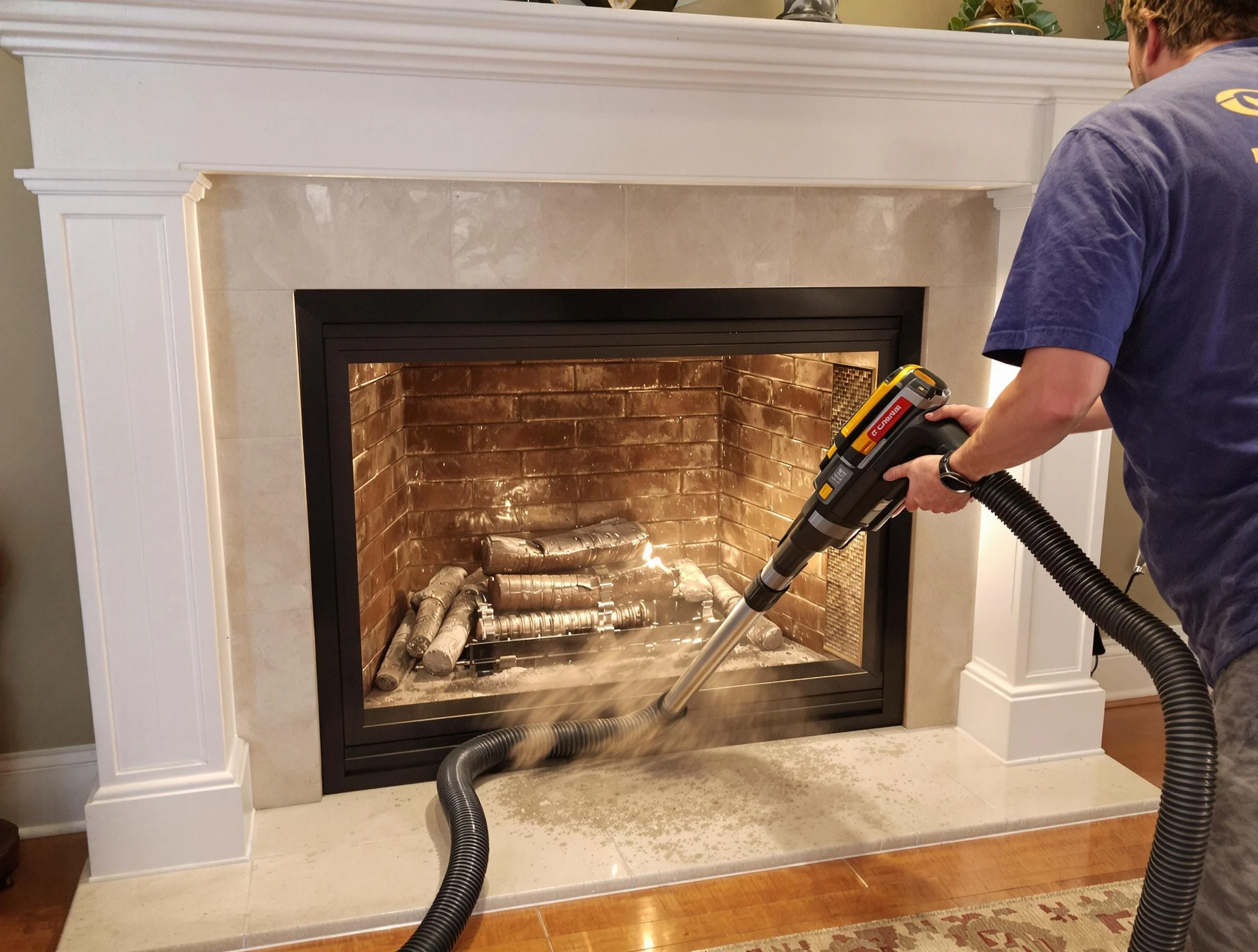 Fireplace cleaning performed by Argo Chimney Sweep in Argo, AL