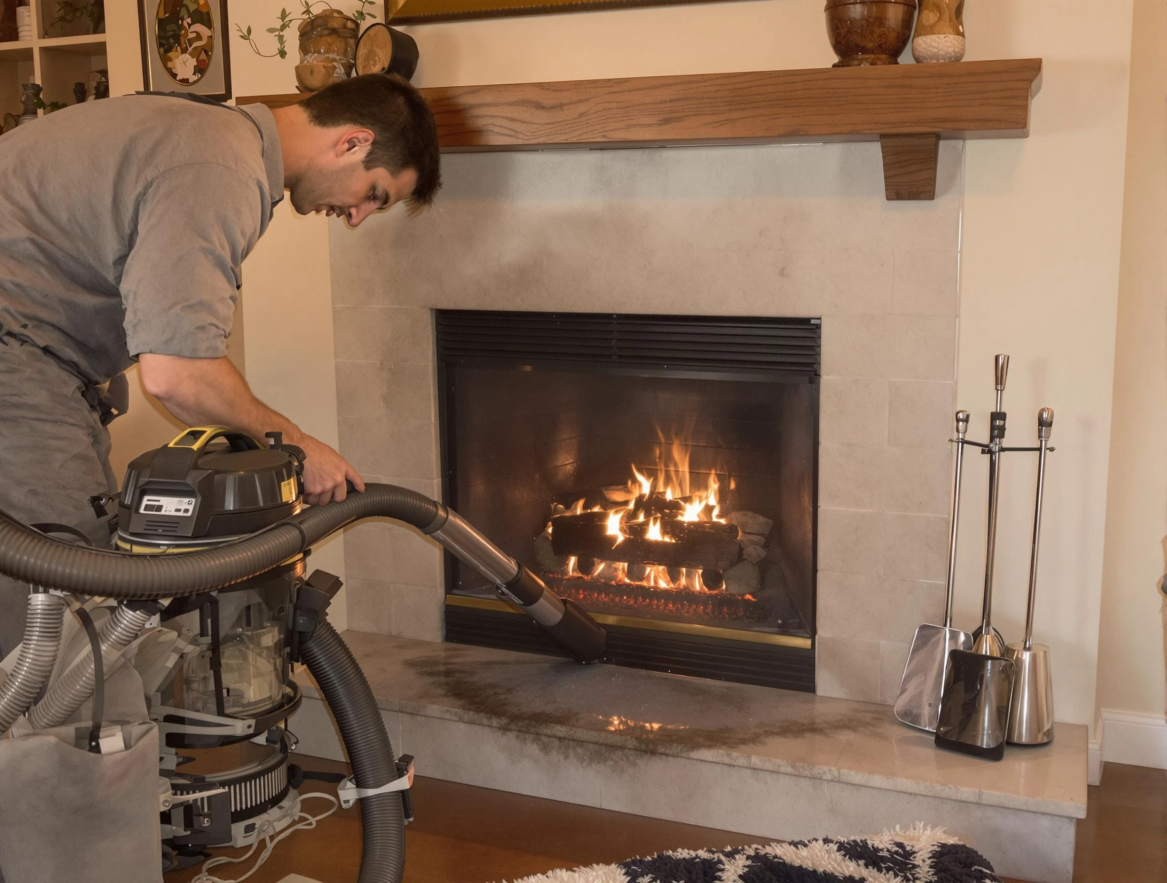 Routine fireplace upkeep by Argo Chimney Sweep in Argo, AL